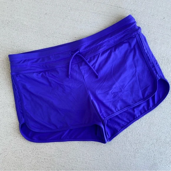 ATHLETA Women's Surge Swim Shorts Size Medium Royal Blue w/ Brief Drawstring - Picture 3 of 12